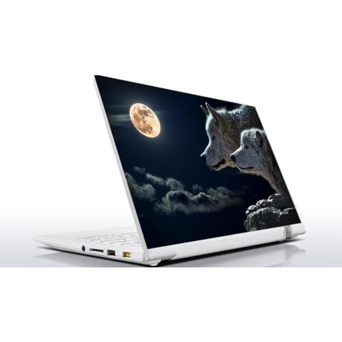 Sticker Master Wolf And Moon Universal Sticker Laptop Vinyl Sticker Skin Cover For 10 12 13 14 15.4 15.6 16 17 19 " Inc Notebook decal for Macbook,asus,Acer,Hp,Lenovo,Huawei,Dell,Msi,Apple,Toshiba,Compaq