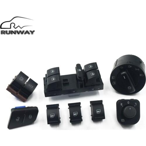 Fuel Tank Door Power Mirror Headlight Window Control Trunk Switch For Volkswagen VW Passat B6 CC 8PCS 1K0 941 431N 3C0962125B