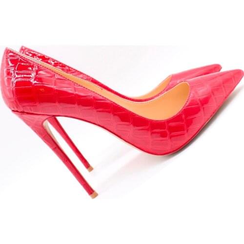 2019 Fashion free shipping women lady sexy red patent leather Poined Toe Stiletto high heel pump HIGH-HEELED SHOES Wedding Shoes