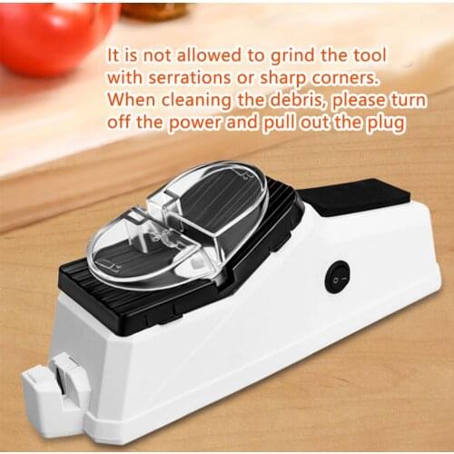 USB Electric Knife Sharpener Adjustable For Kitchen Knives Tool Knife Scissor Sharpening White Medium And Fine Grinding Blade