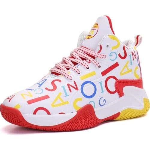 Boy Brand High Quality Thick Sole Leather Kids Sneakers Boys Basketball Shoes Children Sport Shoes Boy Basket Ball Trainer Shoes