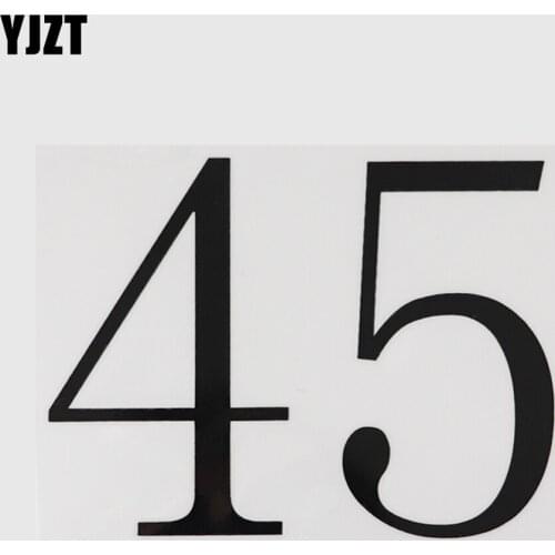 YJZT 14CM*10.6CM Black/Silver Individualization 45 Amusing Vinyl Decal Car Sticker 13D-0390