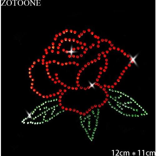 ZOTOONE Rose Rhinestones Applique Clear Hotfix Rhinestone Stones for Clothes Decoration Strass Needlework Crystals Cyrkonie E