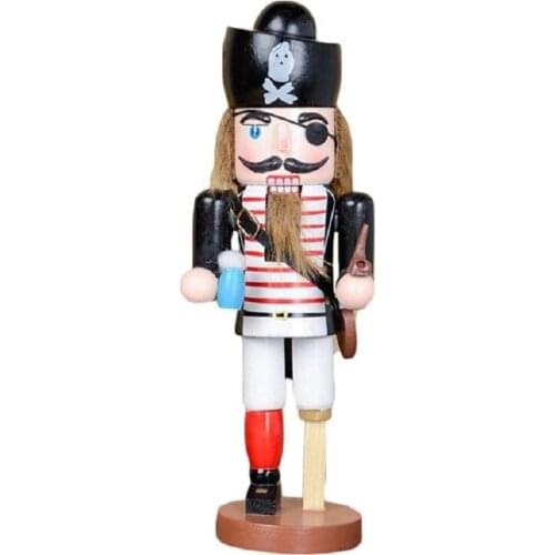 25CM Puppet Pirate Soldier Shape Classic Hand Painting Puppet Home Mall Window Decor Nutcracker Christmas Gift