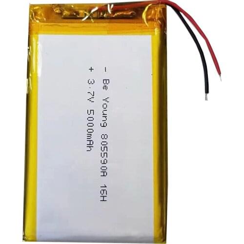 3.7V 5000mAh 805590 polymer lithium battery DIY back clip charging battery power 805590 Projector lithium battery power supply