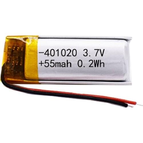 3.7v 50mah 401020 Lithium polymer Li-po Rechargeable Battery For Toys Cars Bluetooth speaker Bluetooth headset digital products