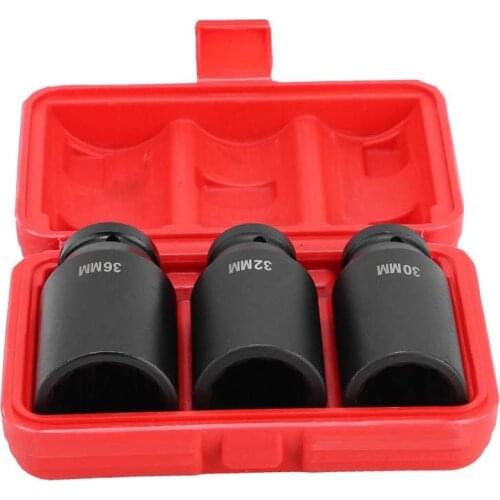 3pcs 12 Point 1/2in Wheel Axle Hub Nut Socket Set Deep Impact Socket auto repair tools