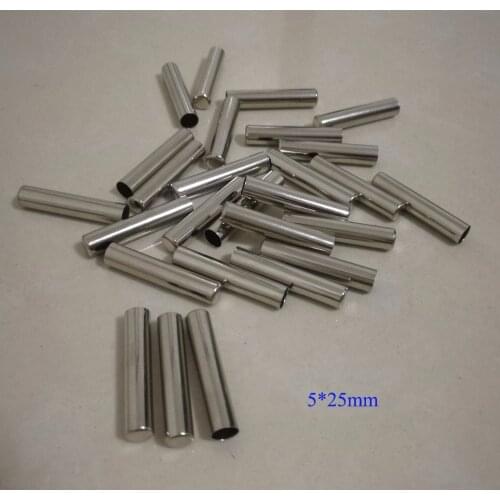 5mm*25mm One End Closed NTC temperature sensor probe protection shell PT100 DS18B20 nickel coated brass tube ,100 pcs / lot