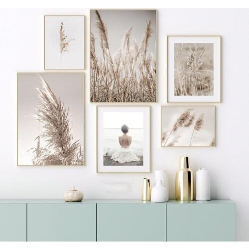 5D Diamond Painting Wild Bohemian Plant Beige Reed Wheat Mosaic Art Modern Fashion Home Decoration