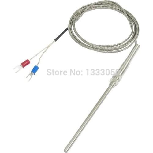 Free Shipping K Type 100x5mm Probe Thermocouple Temperature Sensor Cable 2 Meters