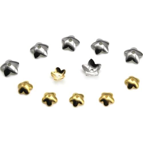 50pcs/lot Stainless Steel Metal End Bead Caps Spacer Charm Beads Tassel Caps For DIY Jewelry Making Finding Necklace Accessories