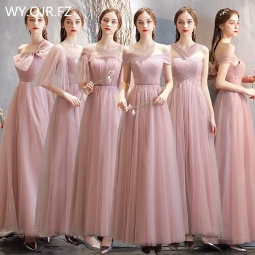 MNZ-825#Pink Blue Bridesmaid Dresses Long lace up Wholesale party Graduation Christmas dress girls Bride Marriage Bride Marriage
