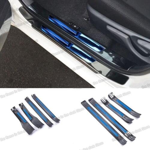Lsrtw2017 for Toyota Corolla E210 E170 Car Door Sill Threshold Trims Anti-scratch Decorative Interior Accessories 2014-2020 Auto