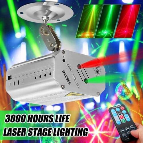 EMS-08 Mini RG Disco Light Laser Stage Projector DJ Party LED Strobe Lamp Sound Control Night Club Lighting Effect Birthday Lamp