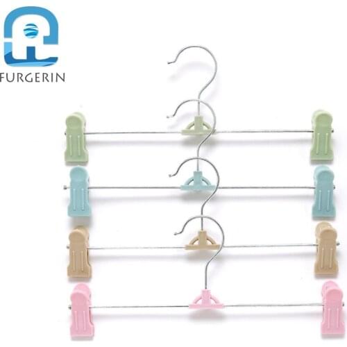 FURGERIN 10PCS/LOT Nonslip Adult Clothes Hangers Children Adjustable Clothing Hanger for jeans pants coat skirt hanger with pegs