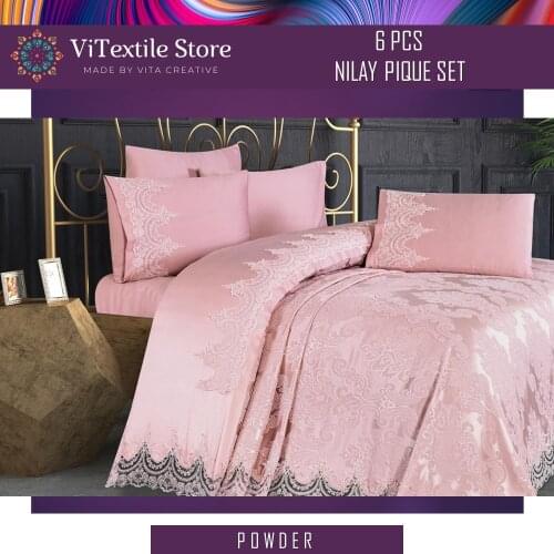 Cotton Bed Cover 6 Piece Double Personality Pique Pack French Laced Dowries New Season Ruched Embroidered Quilt headboards bed cover headboard bed beds quilt colchas para cama headboard headboard covers bed cover queen