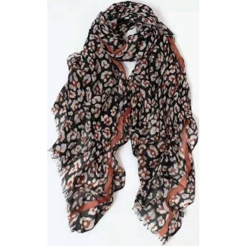 2021 Hotsale viscose Leopard Pattern Fringe Scarf Shawls Wrap Hijab 10pcs/lot