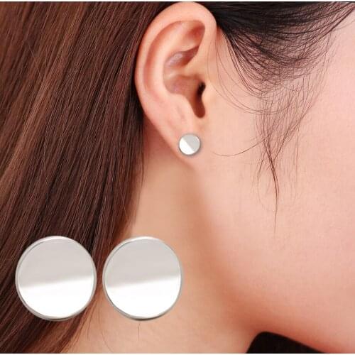 Fashion Curved Circle Stud Earrings Shiny Geometric Round Earings for Women Party Earrings 2019 New Jewelry