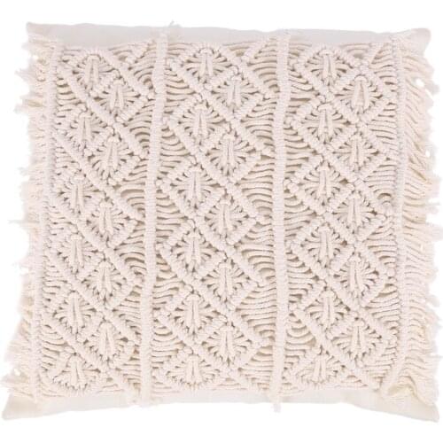 New Boho Style Linen Cotton Tassels Pillow Cover Handmade Throw Cushion Cotton Rope Pillowcase Home Sofa Decorative