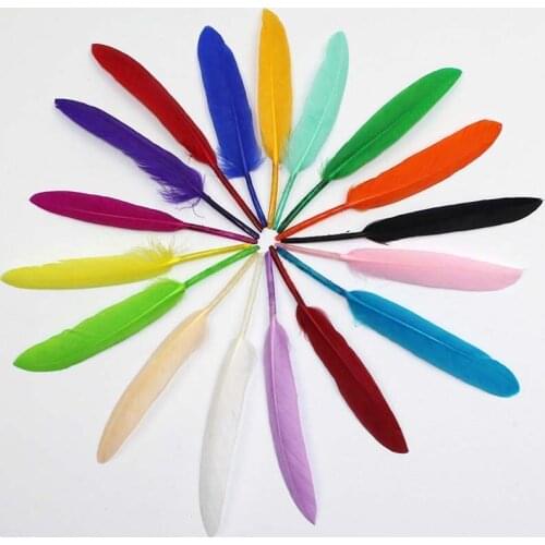 100pcs Colorful Goose Feather DIY Decor Floating Goose Feathers 10-15cm Wedding Colourful Plume For Decoration Plumes Craft