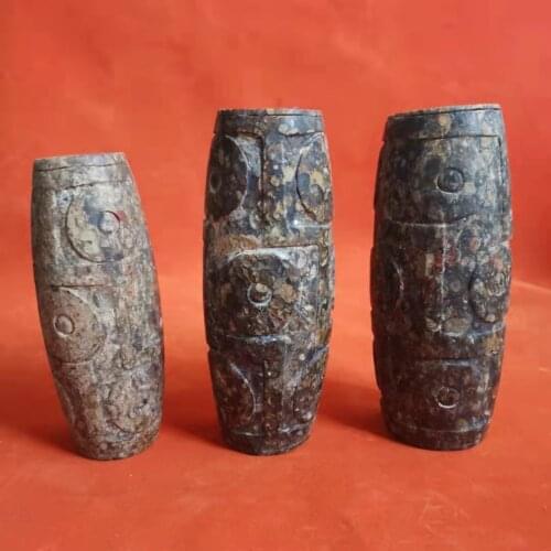 Rare and precious large snail dzi ornaments with dense spiral prints carved 9-eye dzi Buddha offerings or town house heirlooms