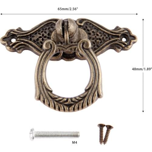 Retro Antique Bronze Furniture Knobs Hardware Zinc Alloy Kitchen Drawer Cabinet Door Handle Cupboard Pull Handles 65*48mm