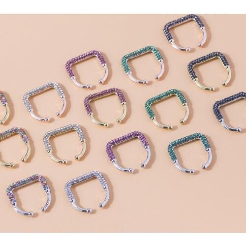 New Fashion 2020 Earings Ear Cuff Bohemia Womens Earring Stackable U Shaped CZ Rhinestone Inlay clip Earrings for Women Jewelry