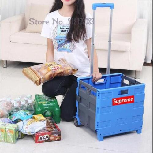 Net Celebrity Grocery Shopping Cart, Small Cart, Portable Shopping Cart, Small Cart, Folding Food Basket, Trolley Cart, Portable