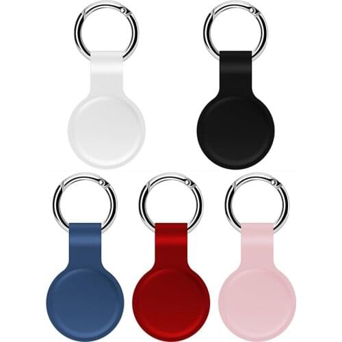 Solid Color Soft Silicone Protective Sleeve Cover Keychain For Airtag Anti-lost Device Case Key Chain Keyholder Buckle Accessory