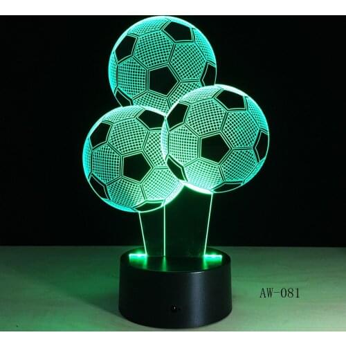 Football Balloon Night Light Sporting 3D LED USB Lamp RC Touch Remote Controller Colorful Gradient Visual Boy Gift AW-081
