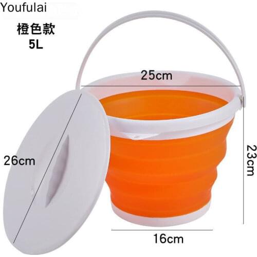 YJ 1.5L-10L Silicone Folding Bucket for Fishing Promotion Folding Bucket Car Wash Outdoor Fishing Round Camp Room 10L Bucket