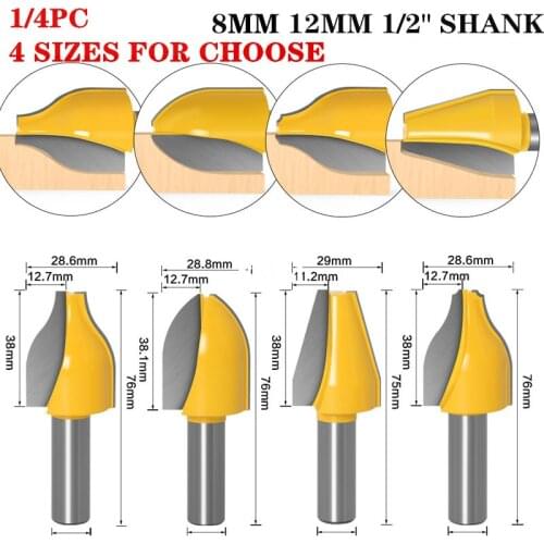 1-4pcs Vertical Raised Panel Router Bit Set Door Knife Woodworking Cutter For Woodworking Tools - 8mm/12mm/12.7mm Shank
