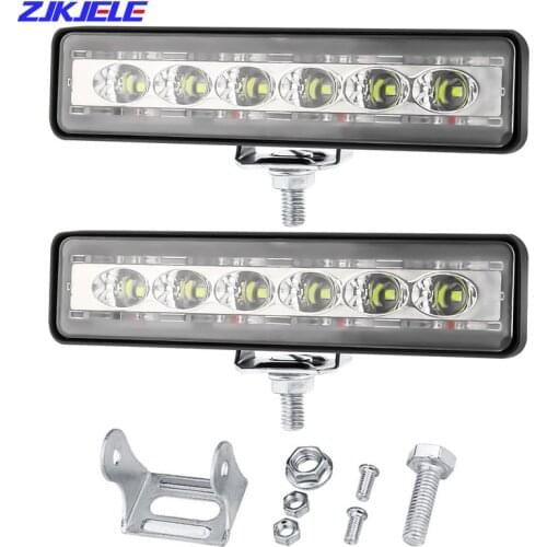 18W Flood Spot LED Work Light Off Road Bright Alarm Lamp Fog Driving Warning Lightbar Accessories for Car Truck Vehicle Tractor