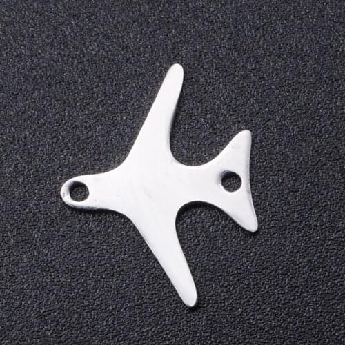 5pcs/lot 100% Stainless Steel Plane Charms Wholesale Never Tarnish Jewelry Making Charms DIY Necklace Bracelet Making Charms