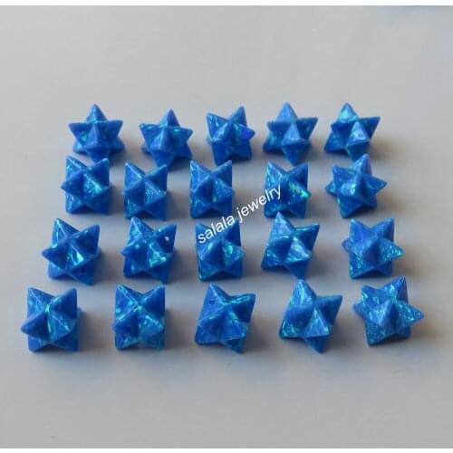 50pcs/lot 8mm 3D Star Opal Synthetic Merkaba Opal Beads for Necklace & Pendant