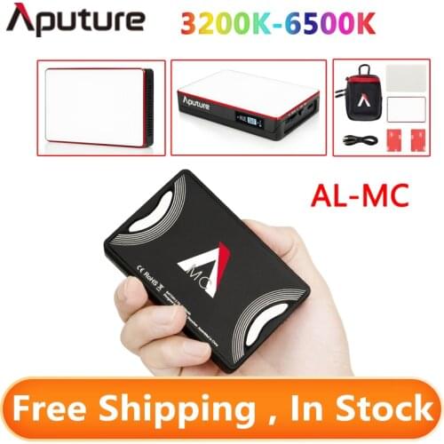 Aputure AL-MC MC RGB Lighting Video Mini LED Light 3200K-6500K RGB HSI/CCT/FX Light Selfie for Sony Canon Camera Photography