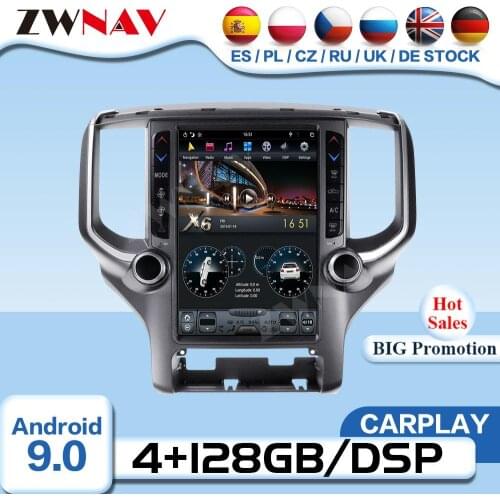 Carplay Tesla Screen Android Multimedia For Dodge RAM 2018 2019 2020 GPS Radio Receiver Auto Audio Stereo Video Player Head Unit