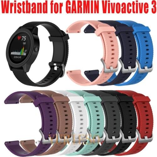 DHL 100PCS NEW Soft Silicone Replacement Strap for Garmin vivoactive3 vivomove HR Smart Wristband for GARMIN Vivoactive 3