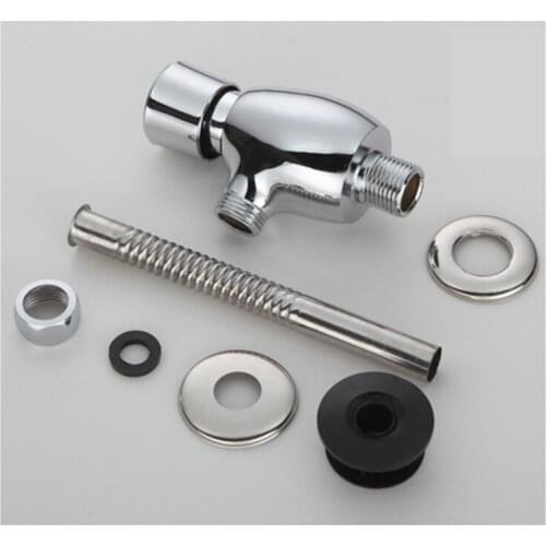 Chromed Brass Wall-hung Urinal Flush Valve Toilet Hand Press Type Toilets Flushing Valve Time-delay Valve Ceramic Valve Core