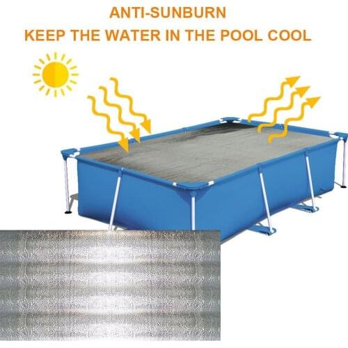 Pool Cover Swimming Square Pool Solar Waterproof Dust Protector With Rope Insulation Accessor For Home Indoor Outdoor In Summer