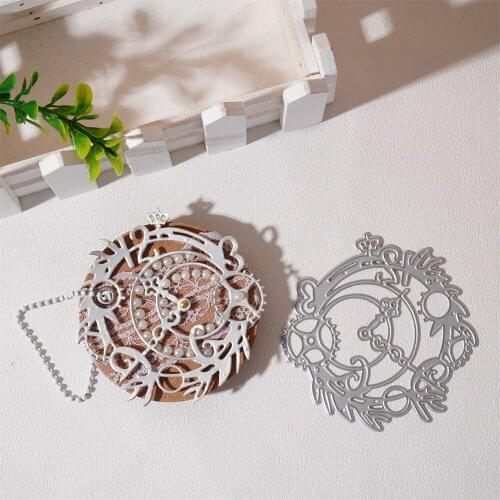 Mechanical Clock Gear Leaf Circle Frame Metal Cutting Dies For Diy Album Card Making Embossing Stencils Craft Dies Cut Template
