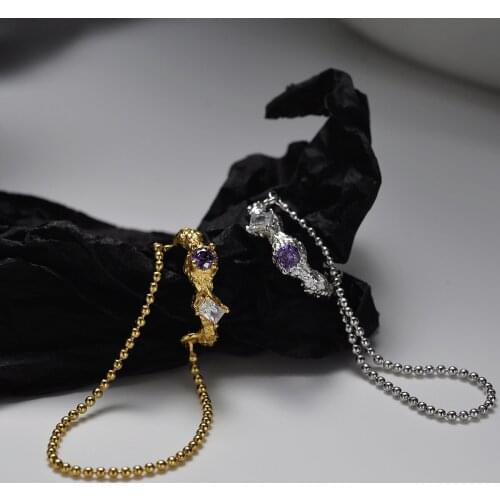 MLKENLY A Pcs Real 925 Sterling Silver Ear cuff Clip No Pierced Bead Chain Hanging Concave Convex CZ Ear Bone fine Jewelry