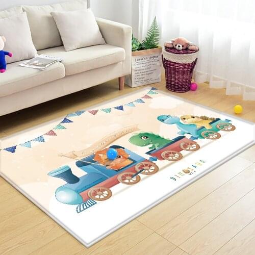 Top Brand Non-Slip Children Flannel Carpet Baby Carpet Baby Play Mat Train Animal Pattern Children Comfortable Rectangle Carpet
