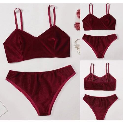 Lingerie Sexy Bra Set Bras 2021 Women Brief Sets Women Sexy Lace Velvet Set Comfortable Sleepwear Bra Underwear Shorts Bra M-xxl