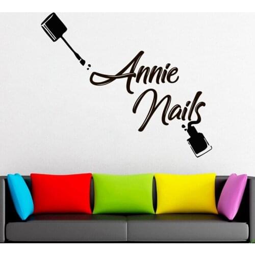 Personalized Nail Salon Wall Decal Manicure Pedicure Window Sticker Nail Bar Nail Polish Decal Beauty Salon Spa Wall Decor E336