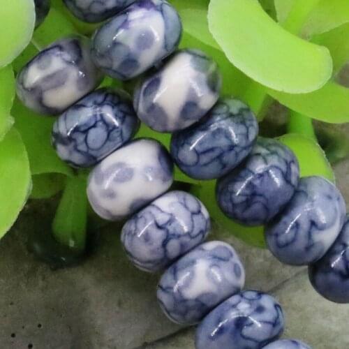 Popular Accessories Abacus Beads Loose DIY Stone Semi-precious Riverstone Rain Flower Rainbow Jewelry making Design 5X8mm 15inch