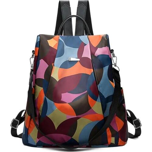 Casual Oxford Cloth Women Backpack Anti Theft Girls Schoolbags Teen Travel Daypack Shoulder Bag Colorful Fashion Big Back Pack