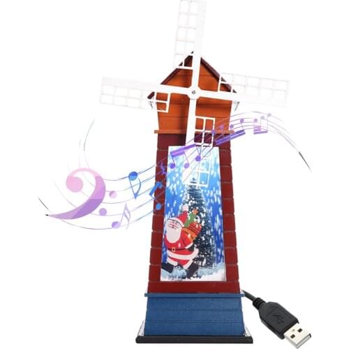 Christmas Santa Claus Shaped Hanging Lighting Musical Snow Lantern USB Plug in Battery Operated LEDs Fairy Lights Lamp