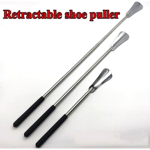 Stainless Steel Shoe Horn Telescopic High Quality Long Handle Shoes Horn Adjustable Length Women Men Shoehorn Shoe Accessories