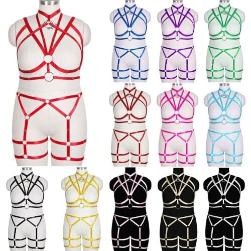 Sexy lingerie Goth Lingerie Belt Stockings Garter Bdsm Necklace Plus Size Harness Fashion Plump Womens Underwear Body Harness